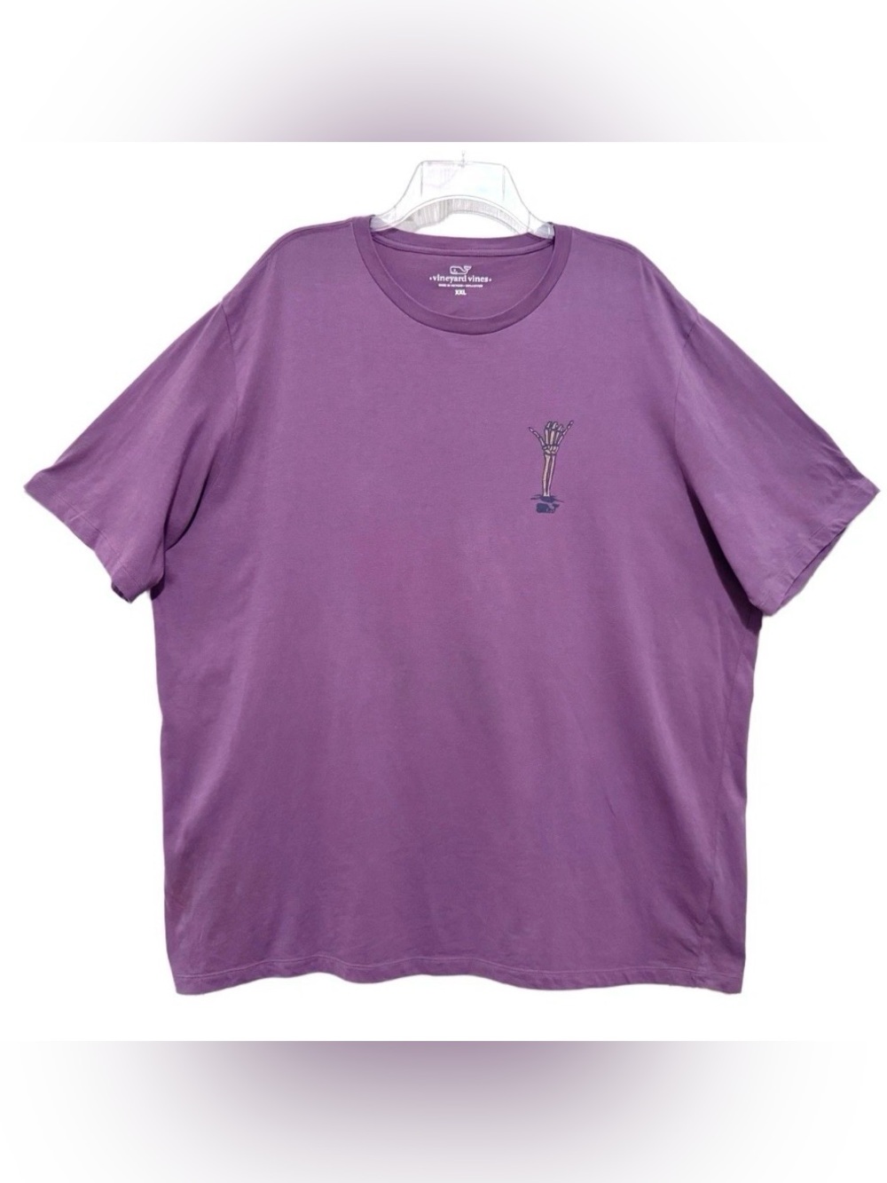 Vineyard Vines Mens XXL Purple Wiped Out Skeleton Surfer Short Sleeve T Shirt
